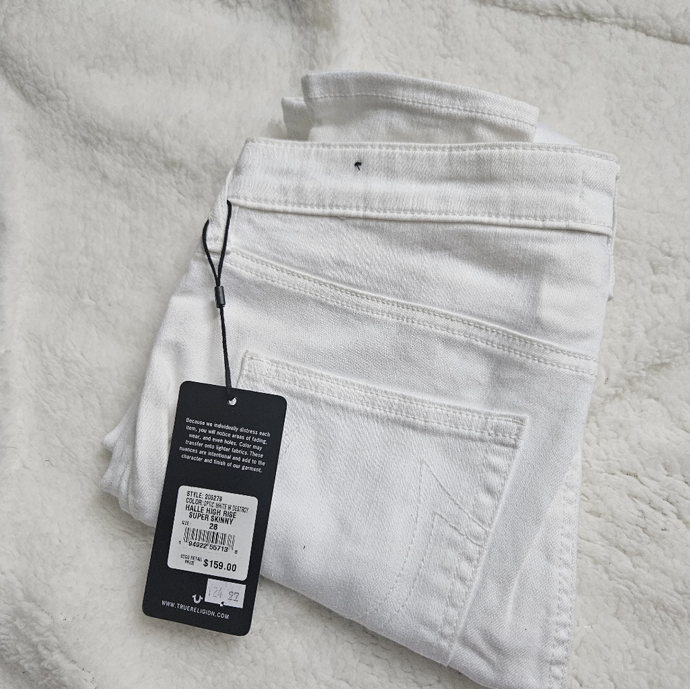 ♡White Halle True Religion Jeans | Light Ripped | Skinny Jeans | High / Mid Rise